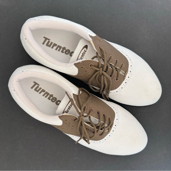 Turntec Golf Shoes Oxford Brown White Black Soles Men’s US Size 10 1/2 - Picture 1 of 16